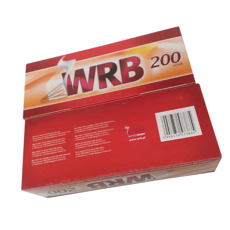 پوکه سیگار ۲۰۰ عددی WRB فیلتر قرمز